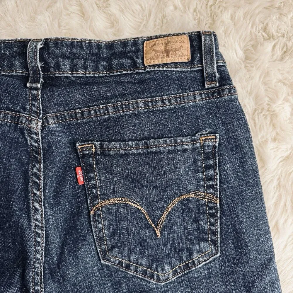 Levis Mid Rise Skinny Jeans 10 (29x30.5) Dark Wash Blue Denim Stretch Womens